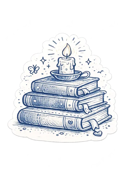 Charming Blue Ink Sticker Illustrations