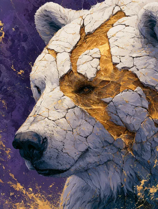 Cracked Gold Mixed Media Art