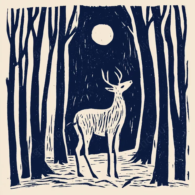 Folk Linocut Story Illustrations