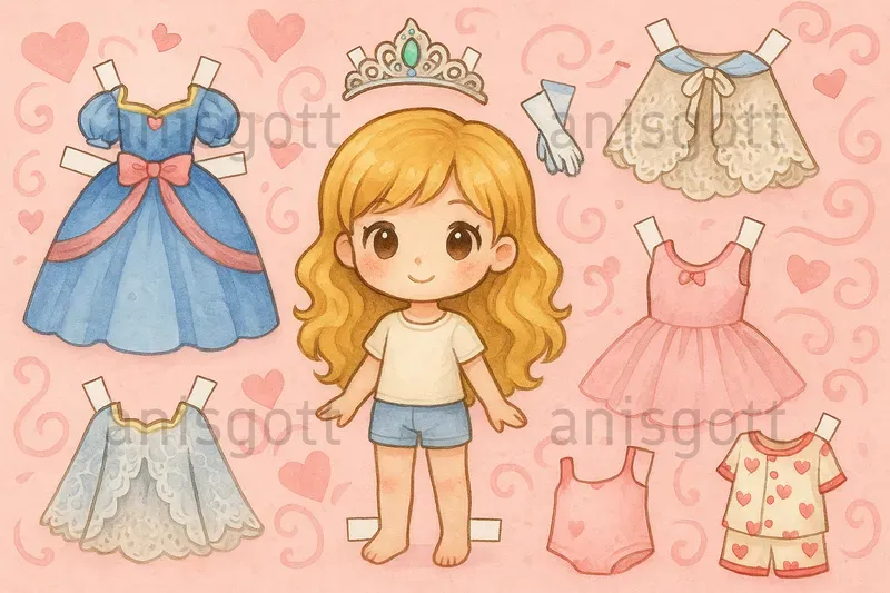 Cute Dress Up Paper Dolls Printable Sets