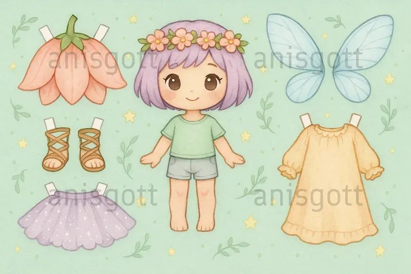 Cute Dress Up Paper Dolls Printable Sets