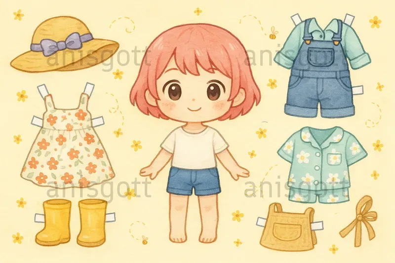 Cute Dress Up Paper Dolls Printable Sets