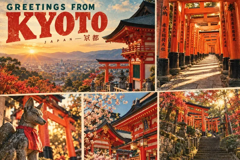 Vintage Heritage Travel Postcard Collages
