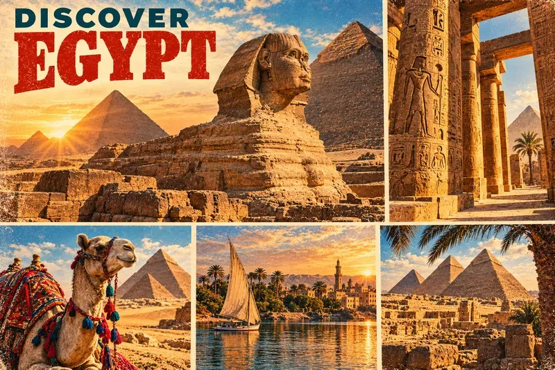 Vintage Heritage Travel Postcard Collages