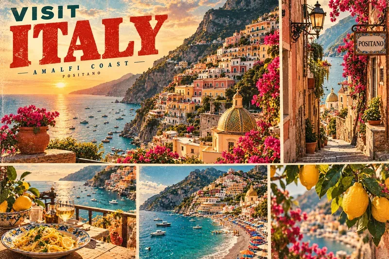 Vintage Heritage Travel Postcard Collages