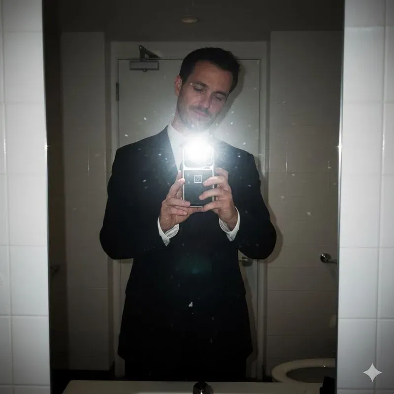 2010s Vintage Mirror Selfie Flashes