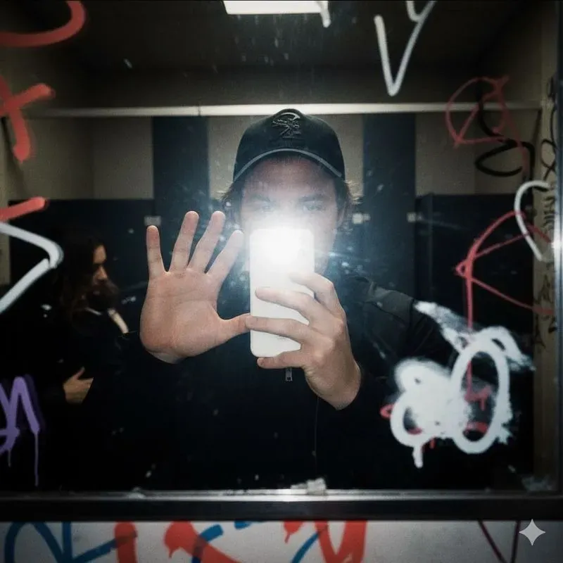 2010s Vintage Mirror Selfie Flashes