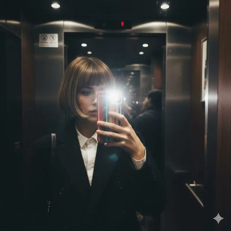 2010s Vintage Mirror Selfie Flashes