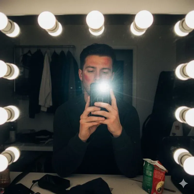 2010s Vintage Mirror Selfie Flashes