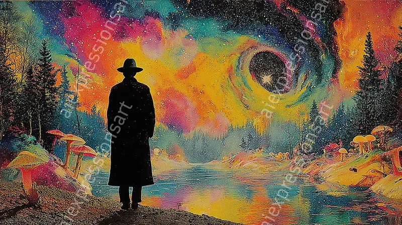 Retro Psychedelic Cosmic Fantasy Art