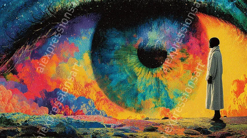 Retro Psychedelic Cosmic Fantasy Art