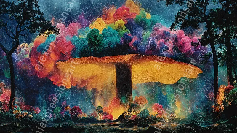 Retro Psychedelic Cosmic Fantasy Art