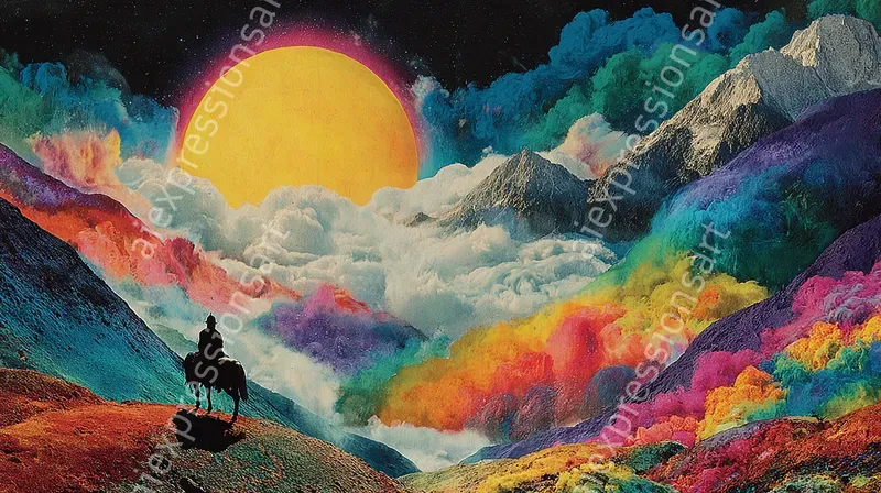 Retro Psychedelic Cosmic Fantasy Art