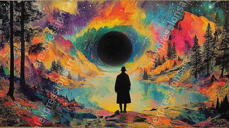 Retro Psychedelic Cosmic Fantasy Art