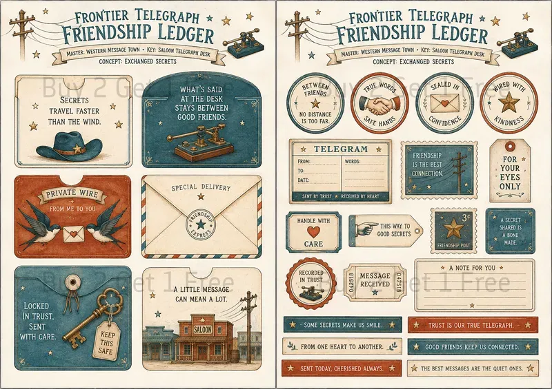 Two Page Junk Journal Ephemera Sets