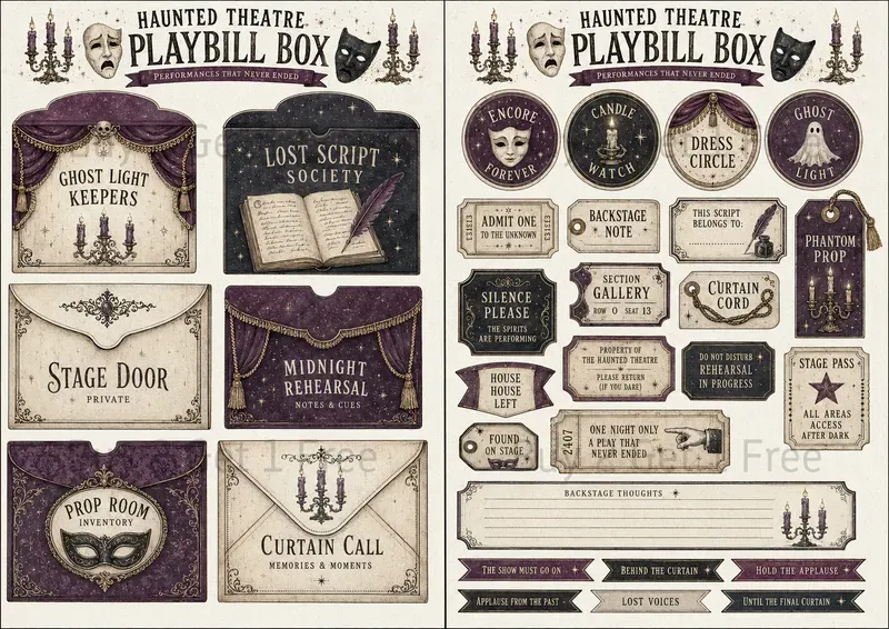 Two Page Junk Journal Ephemera Sets
