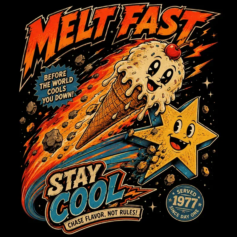 Cosmic Food Impact Tshirt Generator