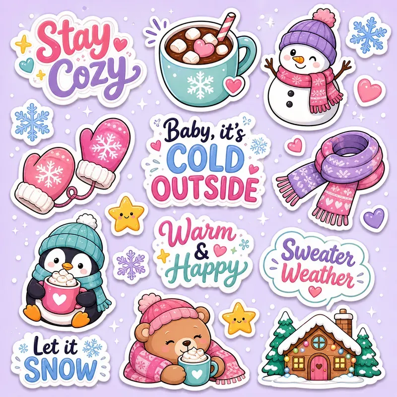 Kawaii Sticker Sheet Sets