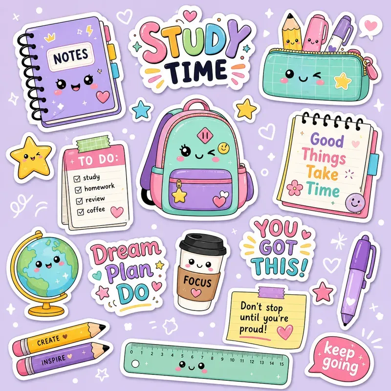 Kawaii Sticker Sheet Sets