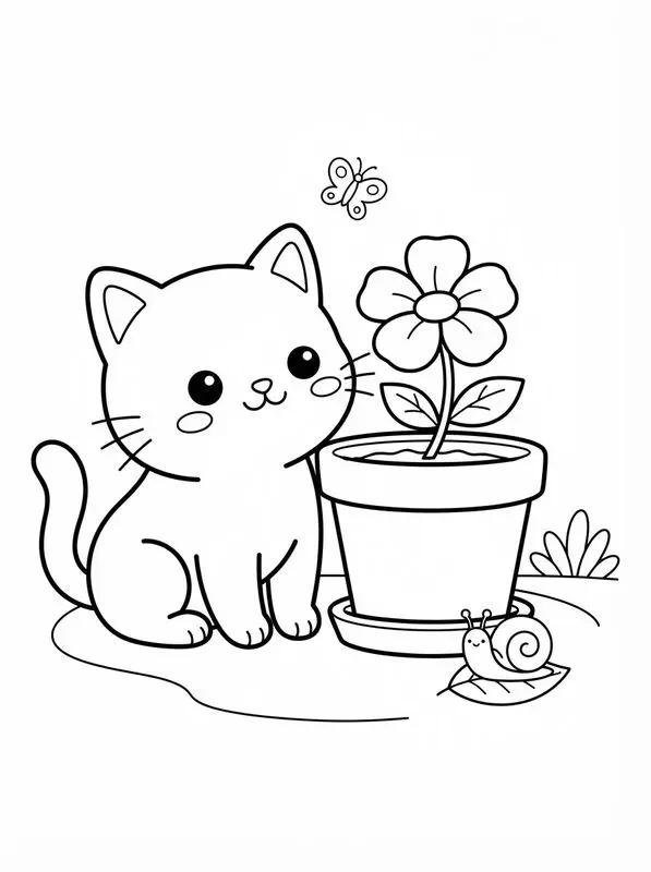 Kawaii Kids Coloring Pages