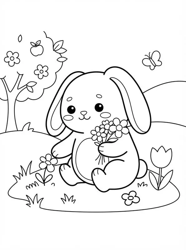 Kawaii Kids Coloring Pages