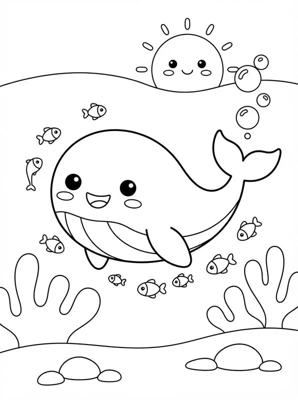 Kawaii Kids Coloring Pages