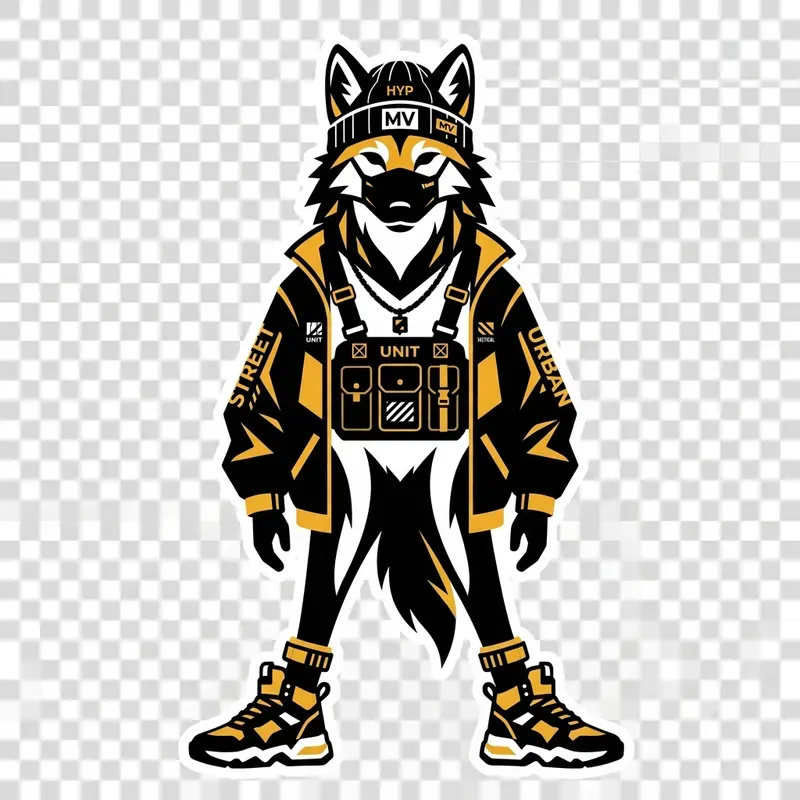 Urban Streetwear Mascot Sticker Pods