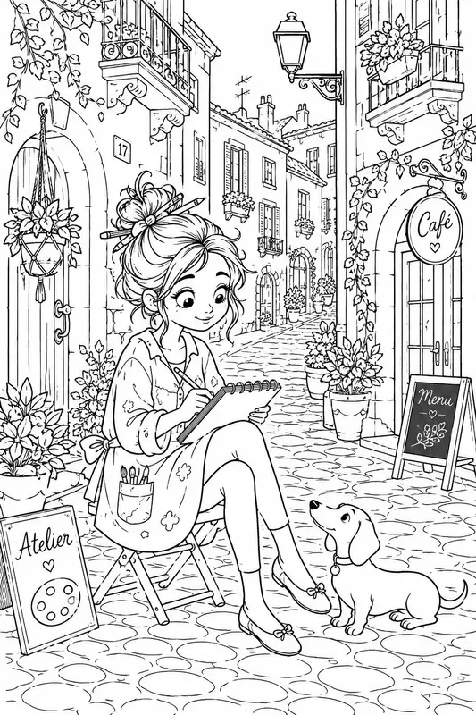 Alley Girls Stories Coloring Book Pages
