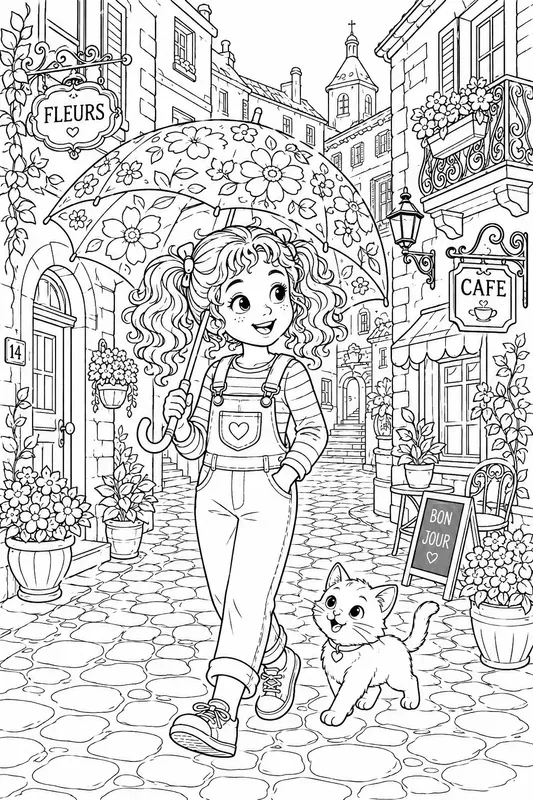 Alley Girls Stories Coloring Book Pages