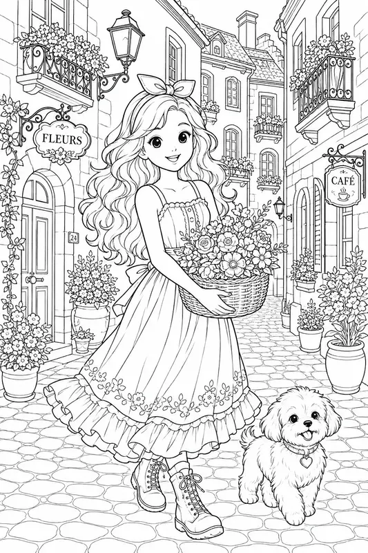 Alley Girls Stories Coloring Book Pages