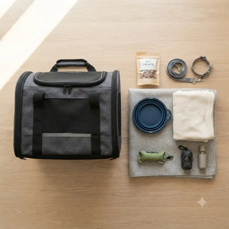 Pet Travel Kit Flatlay Builders