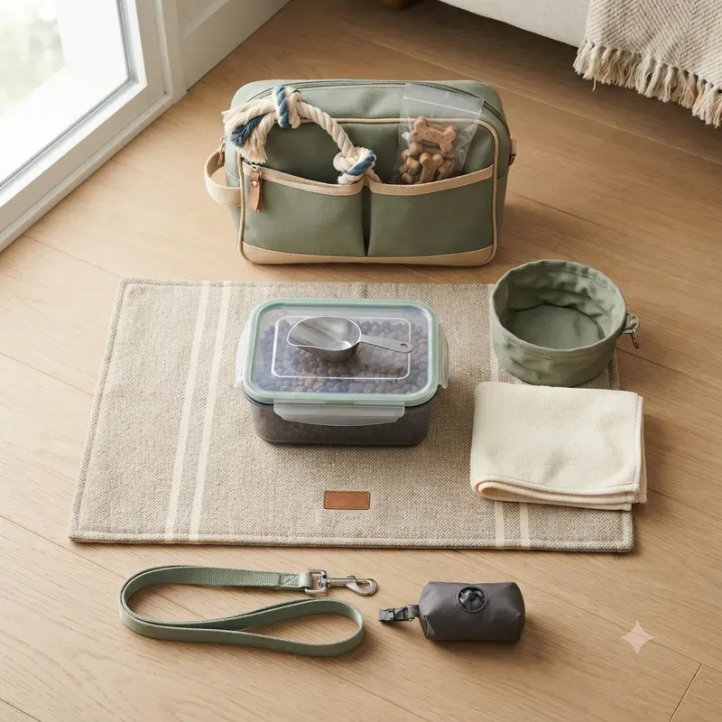 Pet Travel Kit Flatlay Builders