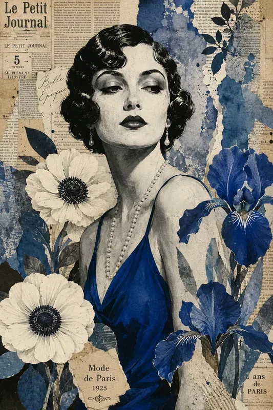 Vintage Newspaper Botanical Collages