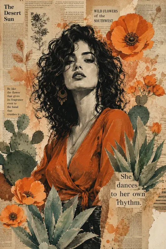 Vintage Newspaper Botanical Collages