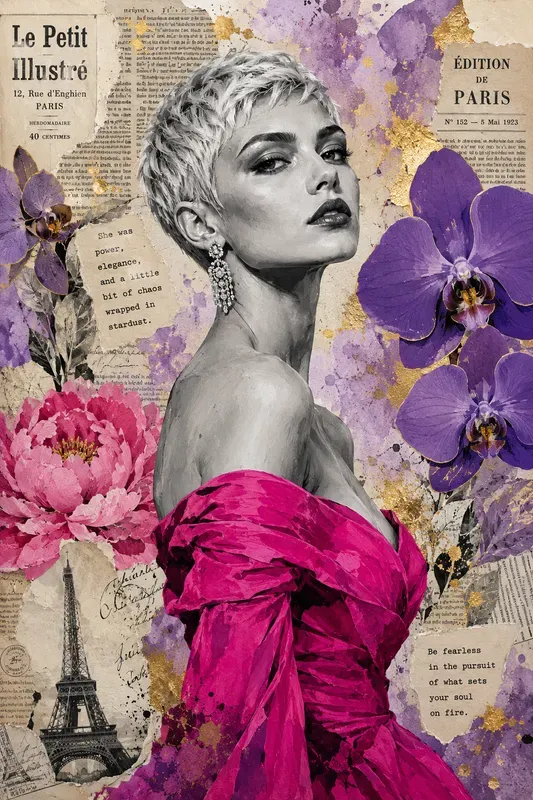 Vintage Newspaper Botanical Collages