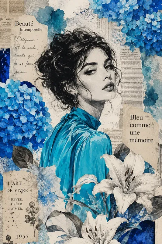 Vintage Newspaper Botanical Collages