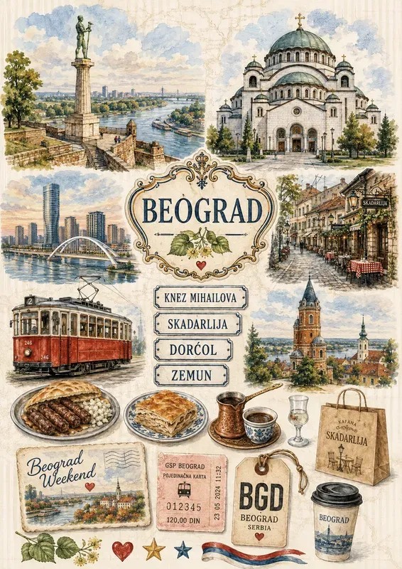 Watercolor City Travel Ephemera