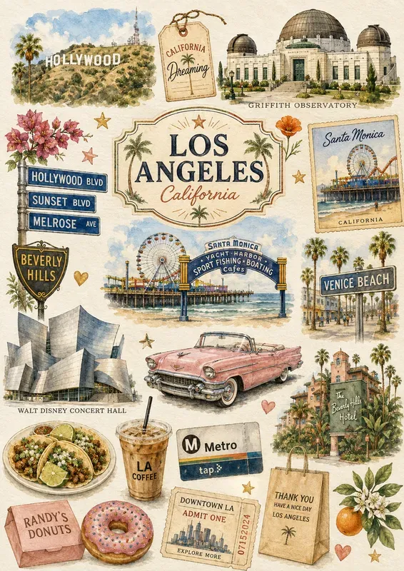 Watercolor City Travel Ephemera