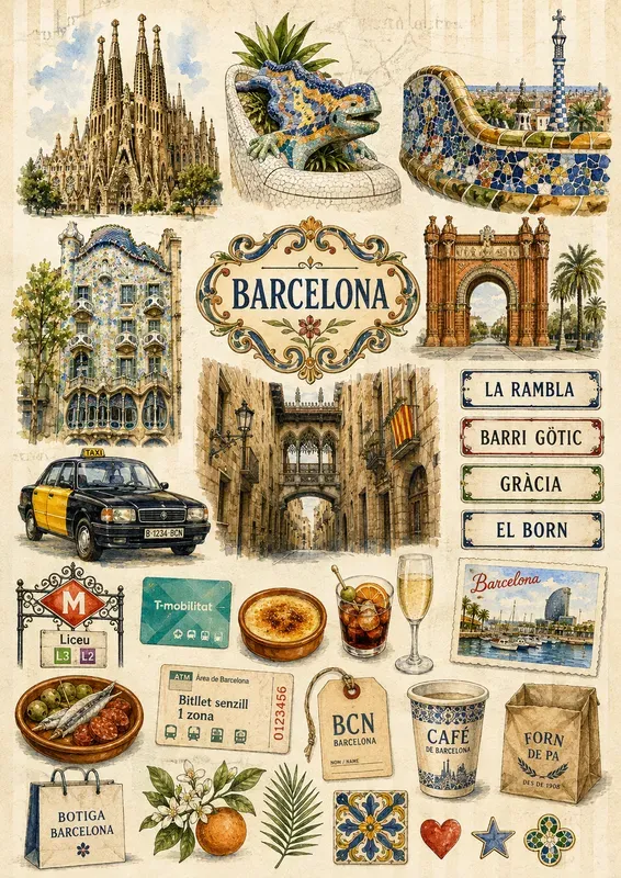 Watercolor City Travel Ephemera