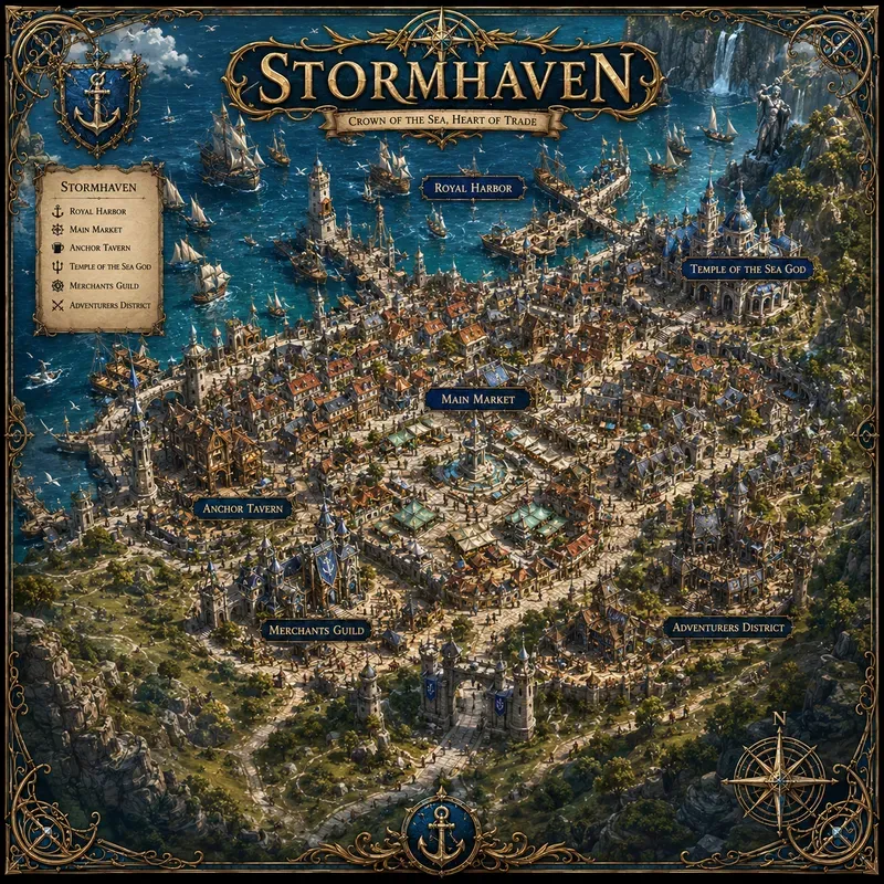 Fantasy RPG City Kingdom Map Generator
