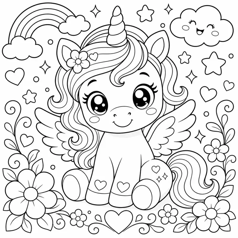 Child Friendly Coloring Book Line Art
