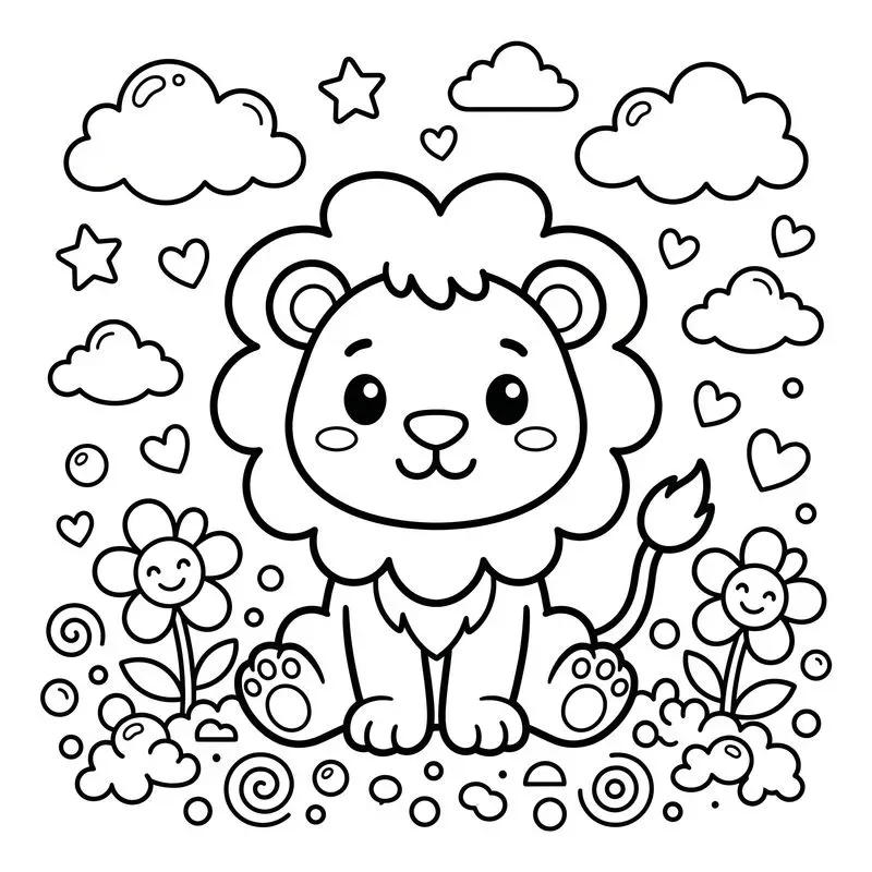 Child Friendly Coloring Book Line Art