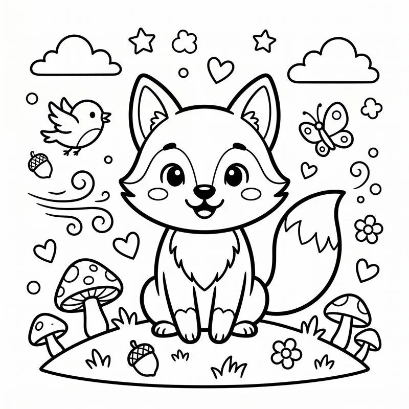 Child Friendly Coloring Book Line Art