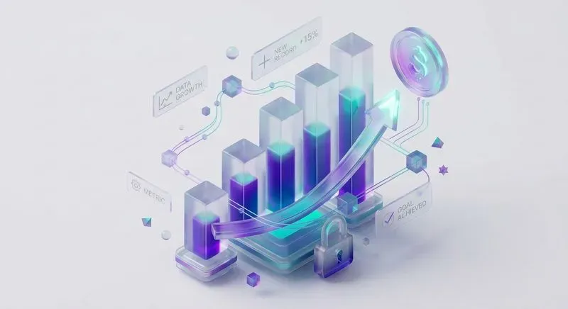 3D Isometric Glassmorphic App Web Icons
