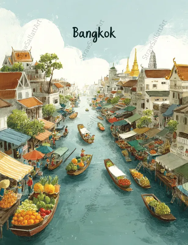 City Travel Storybook Art Poster Pages
