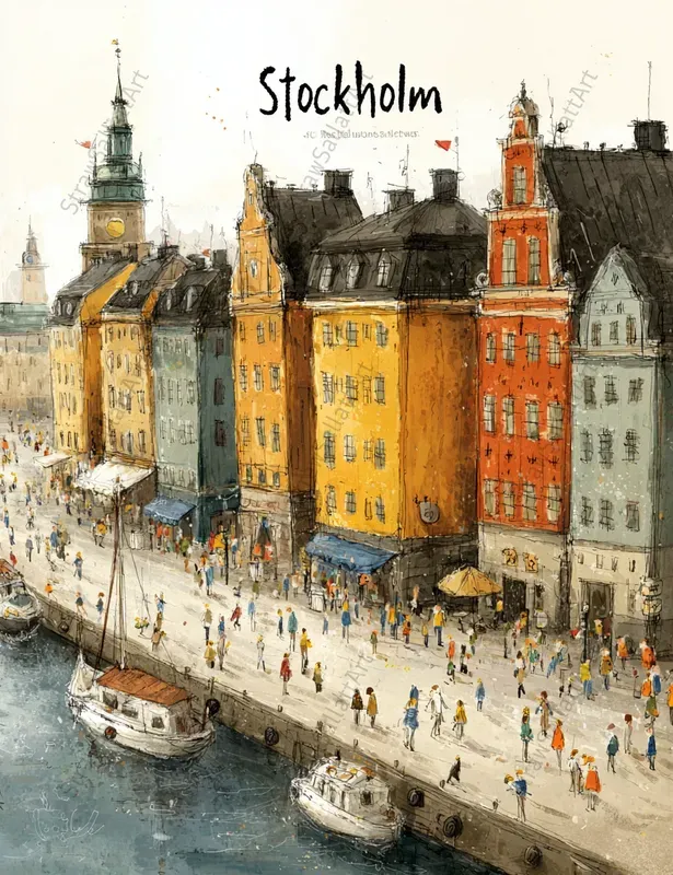 City Travel Storybook Art Poster Pages