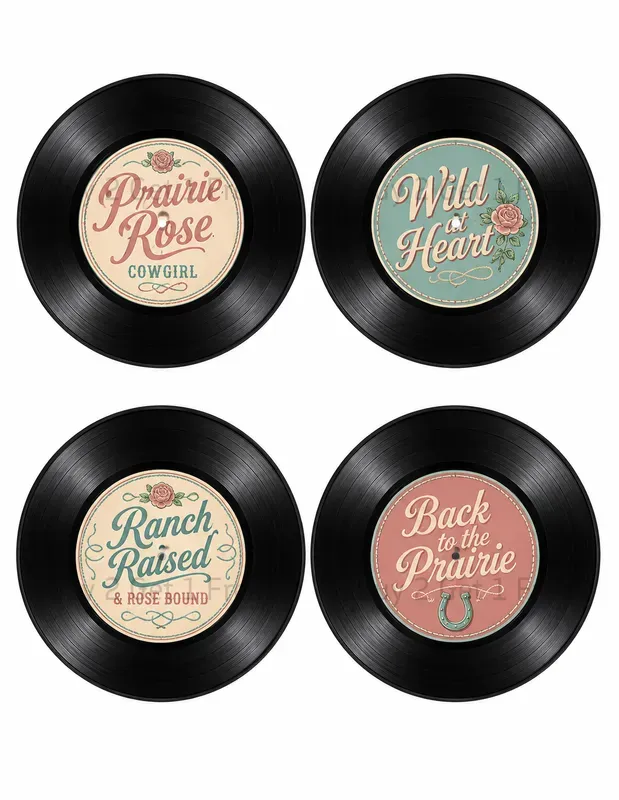 Western Vinyl Record Printables