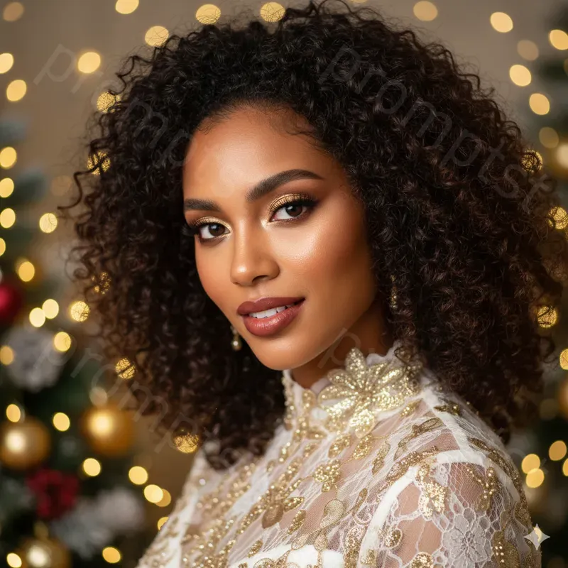 Christmas Themed Closeup Model Photos