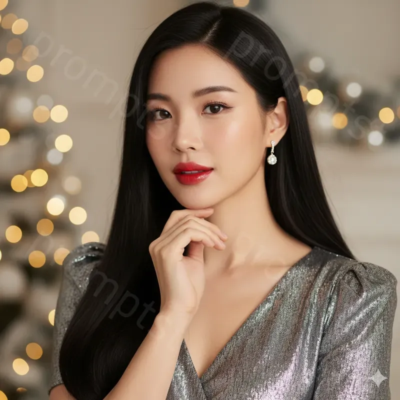 Christmas Themed Closeup Model Photos