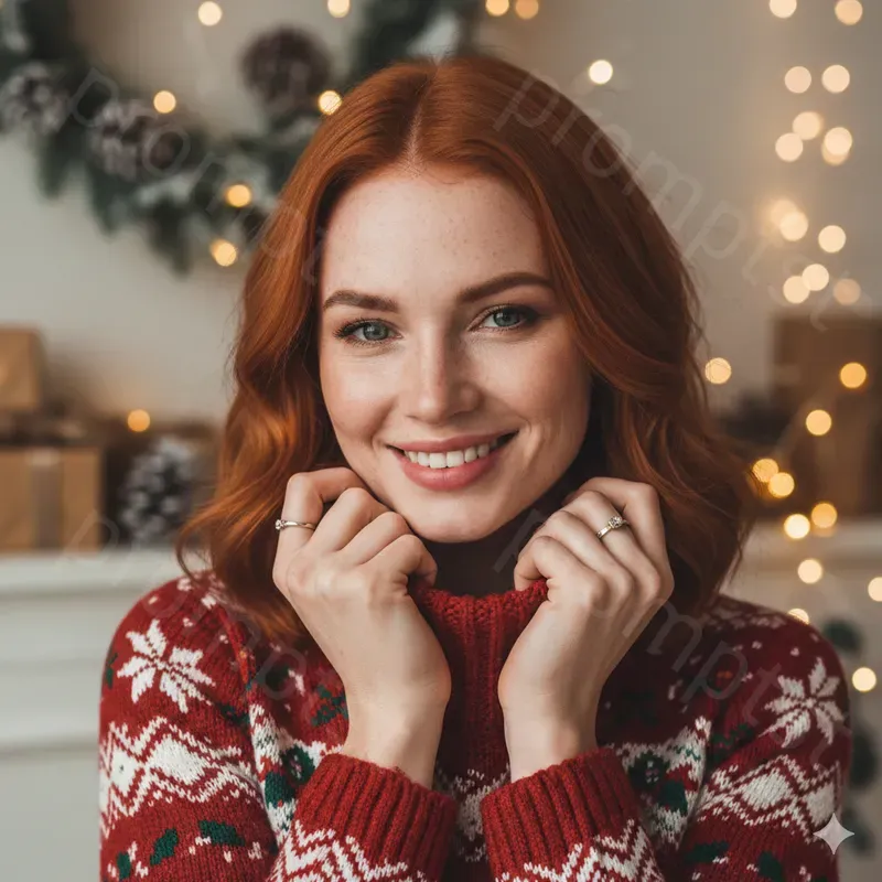 Christmas Themed Closeup Model Photos